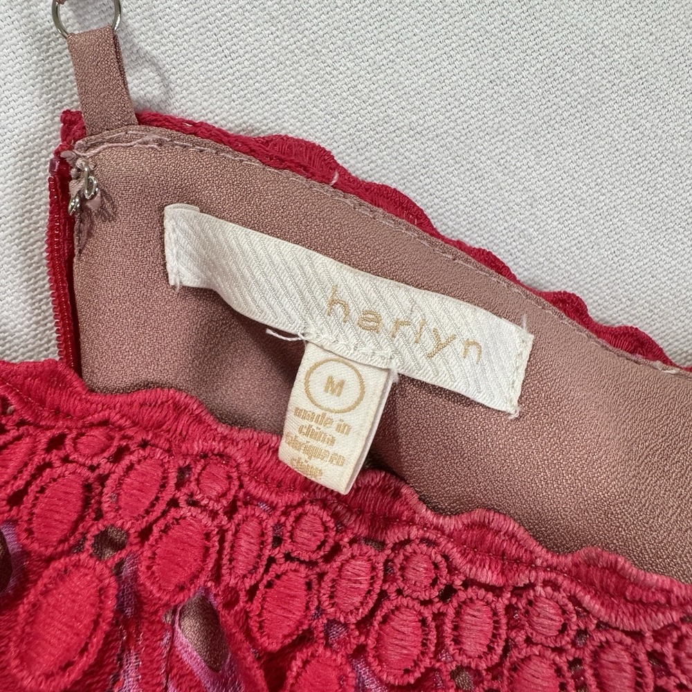 Harlyn Dress Womens M Pink Lace Feminine‎ Coquette Event Dainty Preppy Old Money - Picture 11 of 16